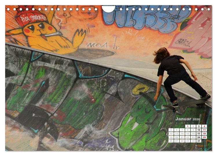 Produktbild: Skater. Skateboarding-Impressionen (Wandkalender 2026 DIN A4 quer), CALVENDO Monatskalender