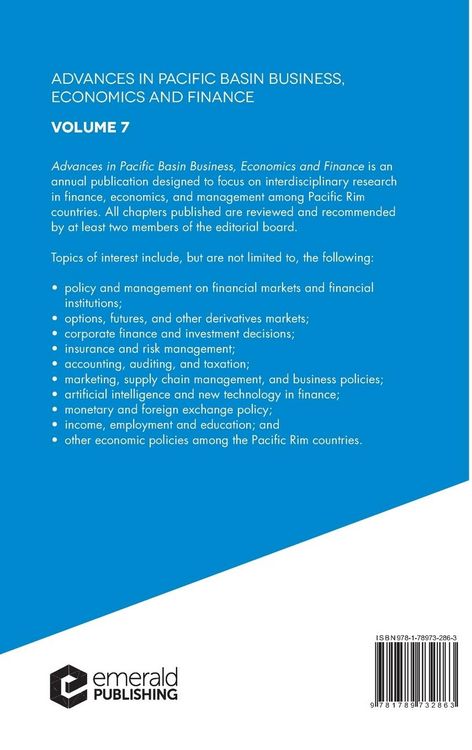 Produktbild: Advances in Pacific Basin Business, Economics and Finance