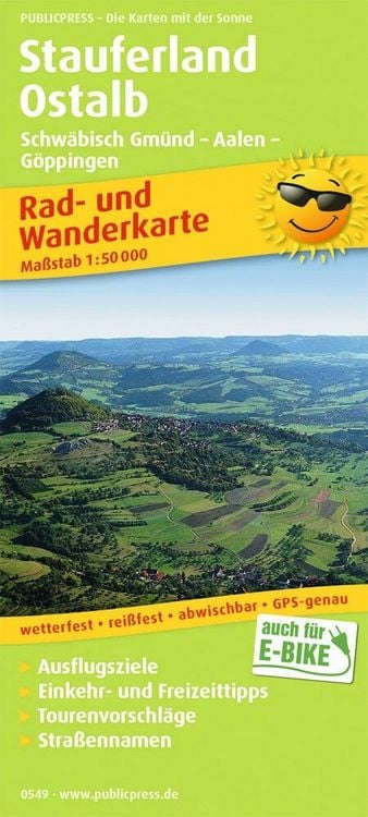 Produktbild: Publicpress Rad- und Wanderkarte Stauferland, Ostalb, Schw&auml;bisch Gm&uuml;nd &ndash; Aalen &ndash; G&ouml;ppingen 1:50.000