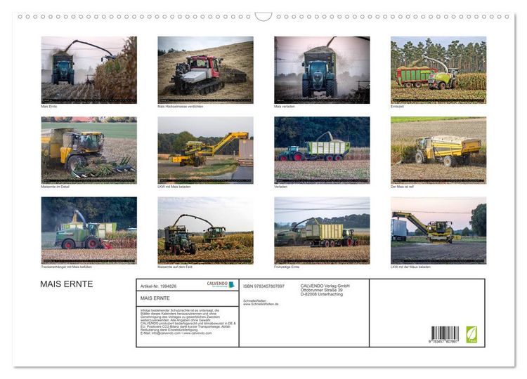 Produktbild: MAIS ERNTE (Wandkalender 2026 DIN A2 quer), CALVENDO Monatskalender