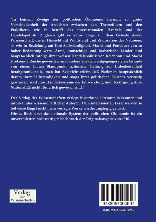 Produktbild: Das nationale System der politischen &Ouml;konomie