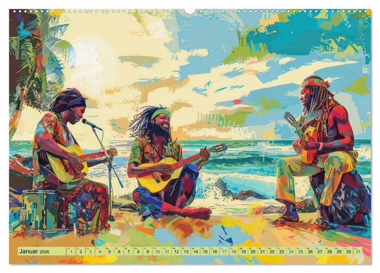 Produktbild: Musikanten im Pop-Art Stil (hochwertiger Premium Wandkalender 2026 DIN A2 quer), Kunstdruck in Hochglanz