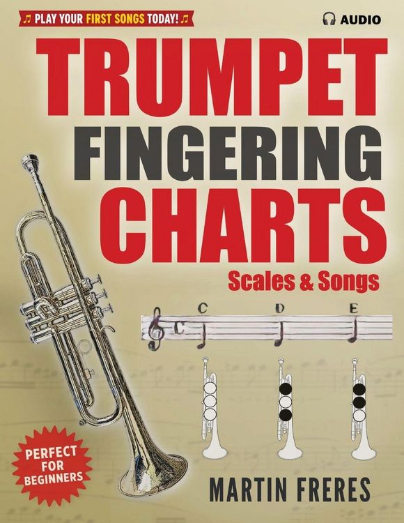 Produktbild: Trumpet Fingering Charts, Scales & Songs A Complete Beginner's Reference for Trumpet