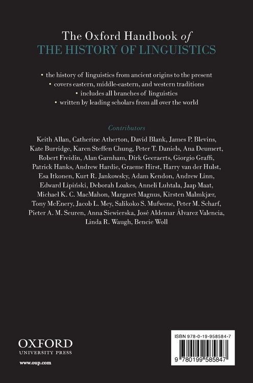 Produktbild: Oxford Handbook of the History of Linguistics