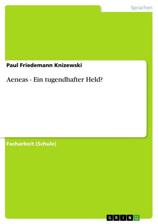 Produktbild: Aeneas - Ein tugendhafter Held?