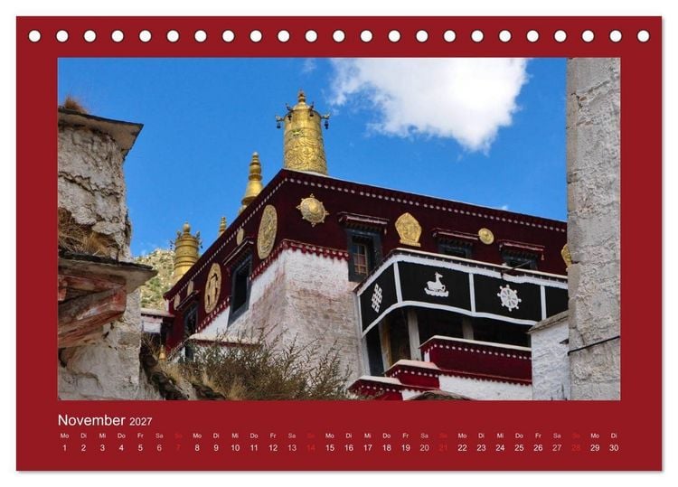 Produktbild: Tibet - Auf dem Dach der Welt (Tischkalender 2027 DIN A5 quer), CALVENDO Monatskalender