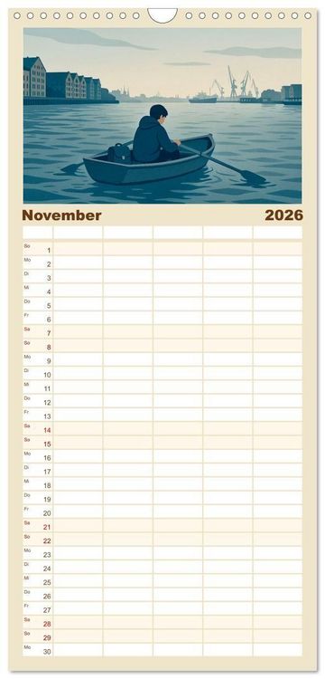 Produktbild: Familienplaner 2026 - Siegfried Lenz mit 5 Spalten (Wandkalender, 21 x 45 cm) CALVENDO