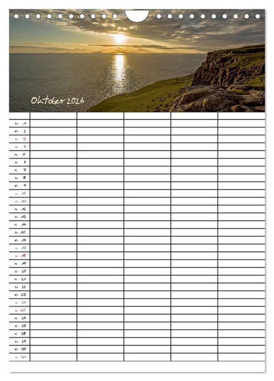 Produktbild: Isle of Skye - Schottlands Inseln - Familienplaner (Wandkalender 2026 DIN A4 hoch), CALVENDO Monatskalender