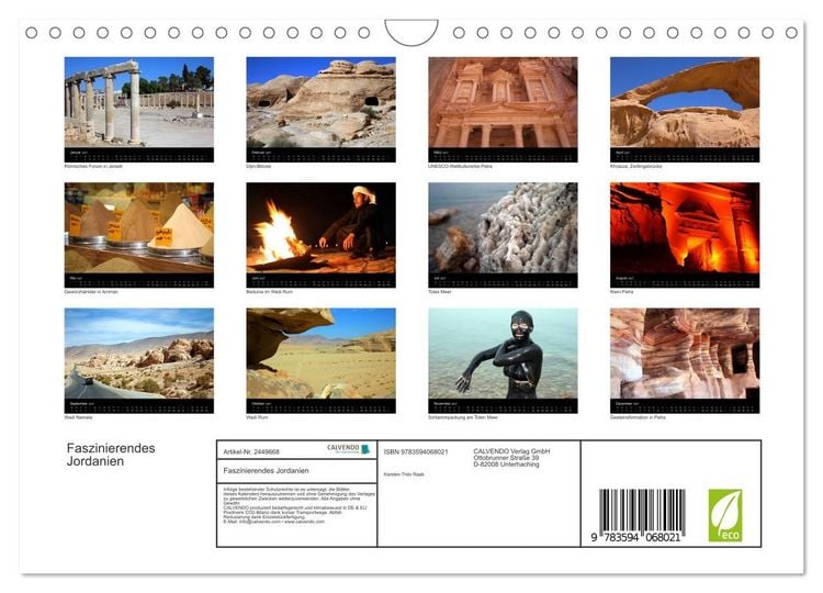 Produktbild: Faszinierendes Jordanien (Wandkalender 2027 DIN A4 quer), CALVENDO Monatskalender