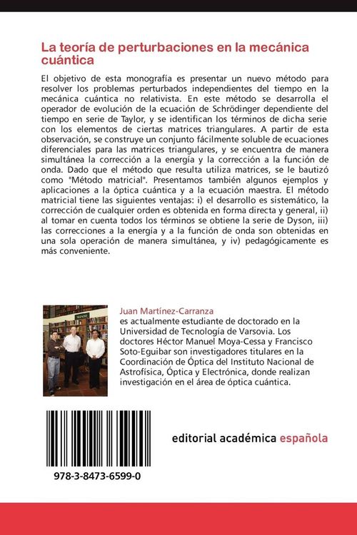 Produktbild: La teor&iacute;a de perturbaciones en la mec&aacute;nica cu&aacute;ntica