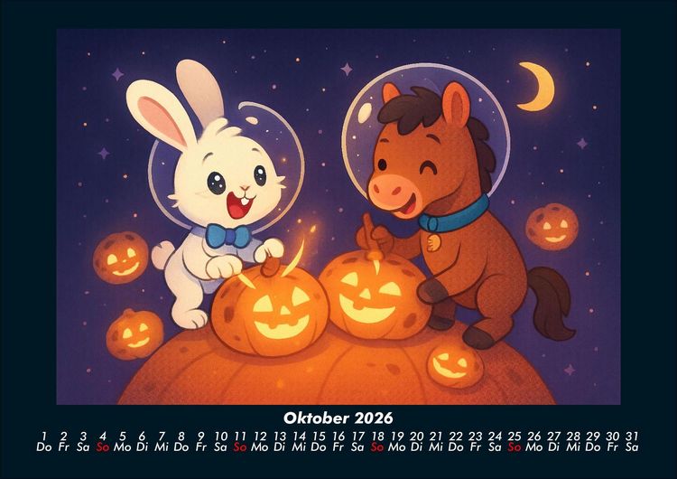 Produktbild: Bouncy & Huf - Im Weltraum 2026 Fotokalender DIN A4