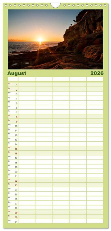 Produktbild: Familienplaner 2026 - Gran Canaria mit 5 Spalten (Wandkalender, 21 x 45 cm) CALVENDO