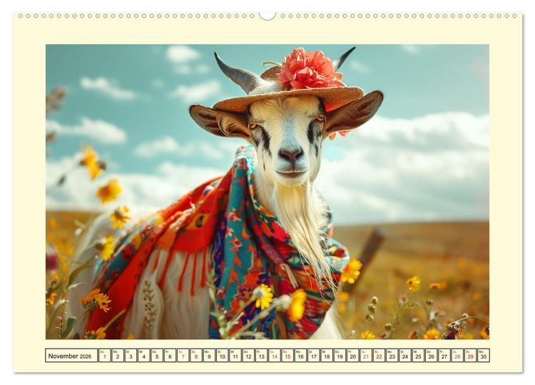 Produktbild: Elegante Modenschau auf dem Land. Bauernhoftiere als Fashion-Ikonen (hochwertiger Premium Wandkalender 2026 DIN A2 quer), Kunstdruck in Hochglanz