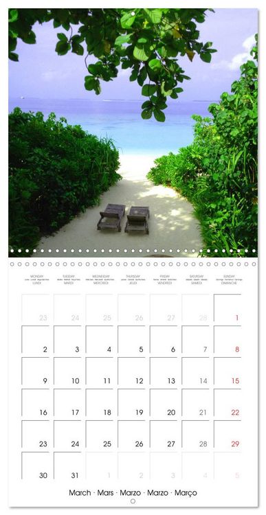 Produktbild: Maldives - Sun, water and beach (Wall Calendar 2026 12 &times; 12 Inch) CALVENDO 12 Month Wall Calendar