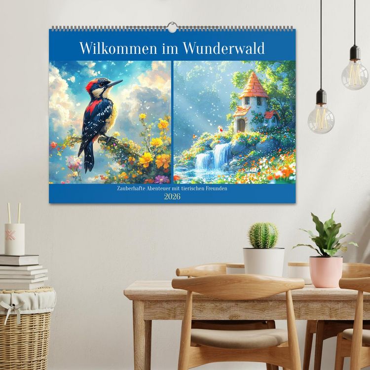 Produktbild: Willkommen im Wunderwald. Zauberhafte Abenteuer mit tierischen Freunden (Wandkalender 2026 DIN A2 quer), CALVENDO Monatskalender