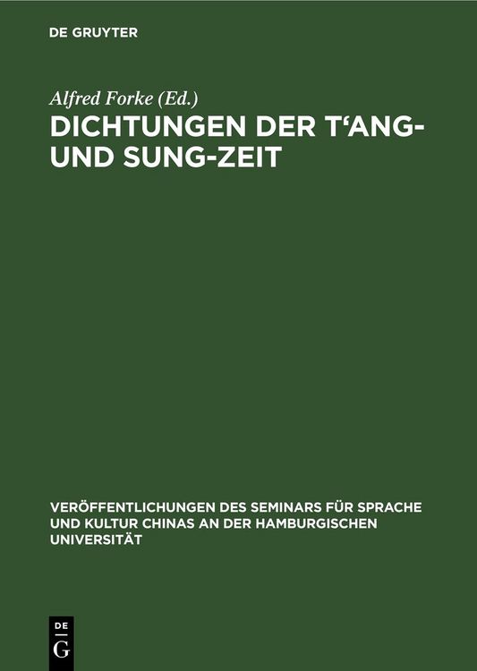 Produktbild: Dichtungen der T&lsquo;ang- und Sung-Zeit