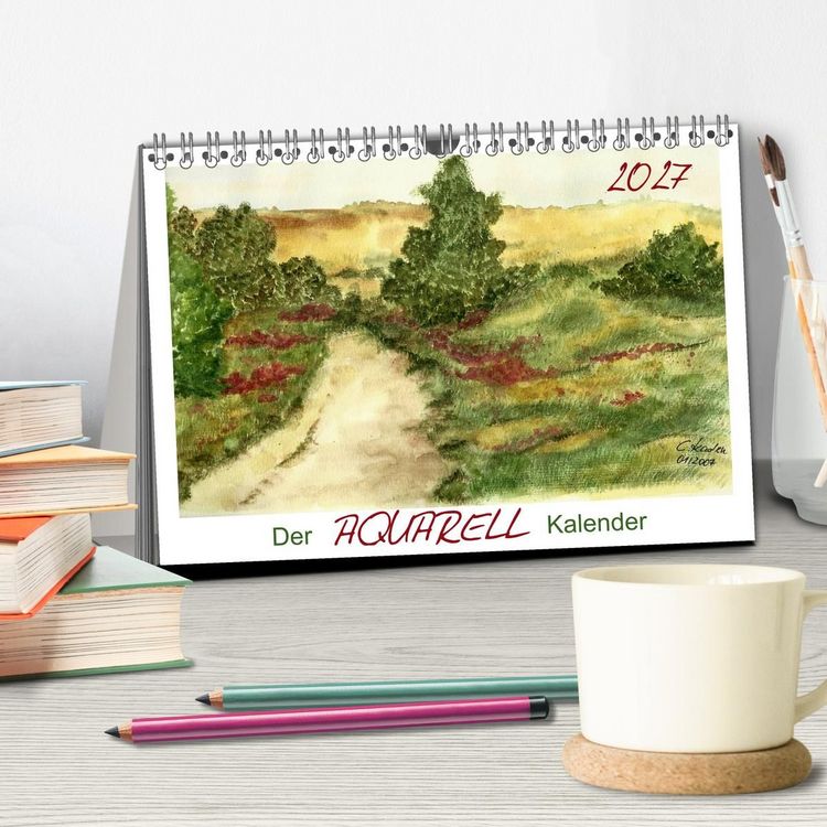 Produktbild: Der AQUARELL-Kalender (Tischkalender 2027 DIN A5 quer), CALVENDO Monatskalender