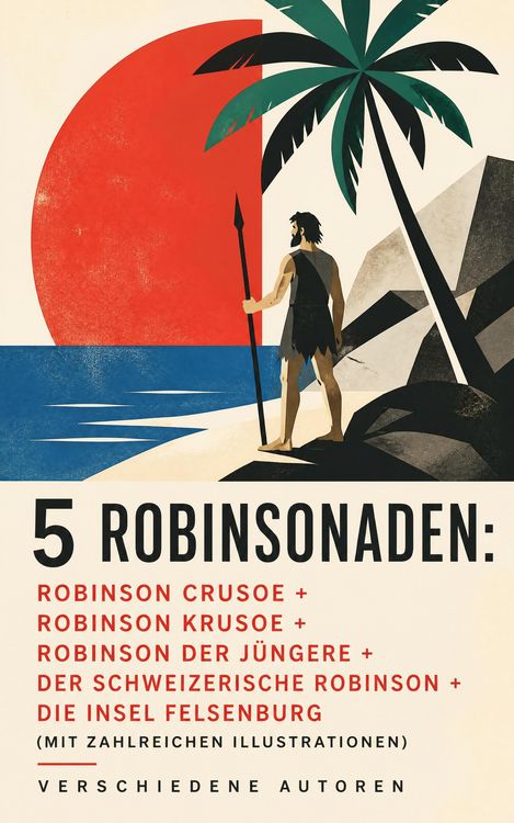 Produktbild: 5 Robinsonaden: Robinson Crusoe + Robinson Krusoe + Robinson der J&uuml;ngere + Der schweizerische Robinson + Die Insel Felsenburg (mit zahlreichen Illustr