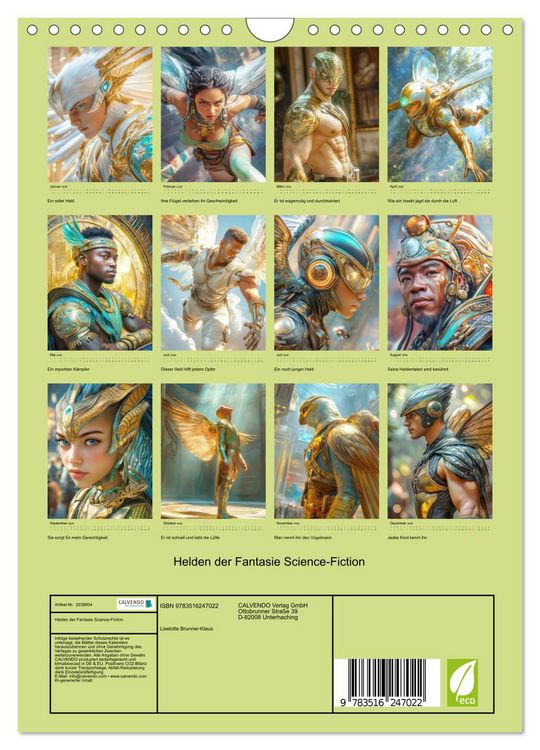Produktbild: Helden der Fantasie Science-Fiction (Wandkalender 2026 DIN A4 hoch), CALVENDO Monatskalender