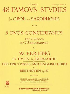 Produktbild: 48 Famous Studies, (1st and 3rd Part): Oboe - Melodious Etudes with Oboe and Saxophone Sheet Music - Oboe and Saxophone Duet Book with 3 Duos Concertants
