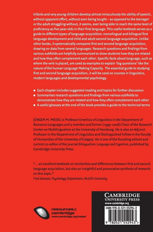 Produktbild: First and Second Language Acquisition