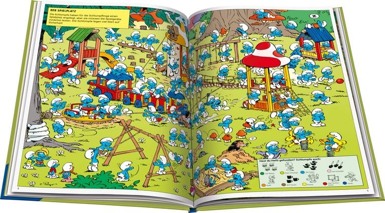 Produktbild: Die Schl&uuml;mpfe - Das gro&szlig;e Wimmelbuch