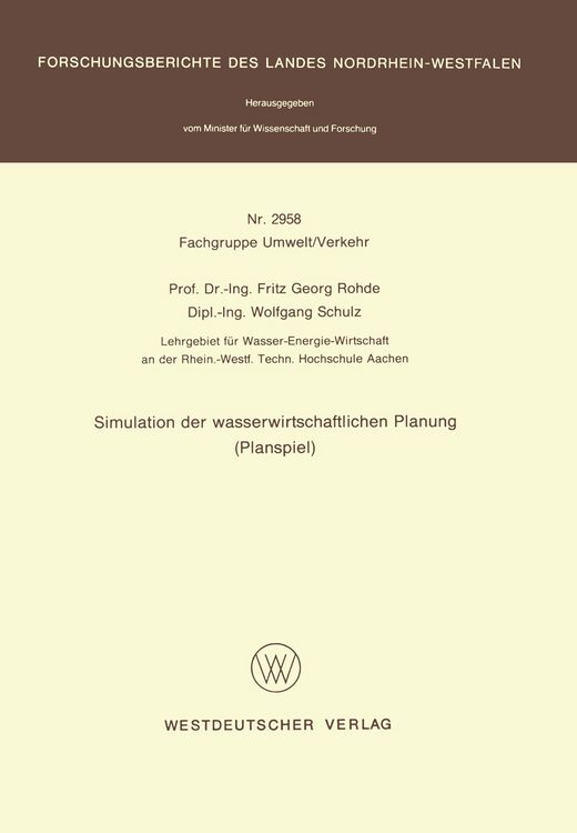 Produktbild: Simulation der wasserwirtschaftlichen Planung (Planspiel)