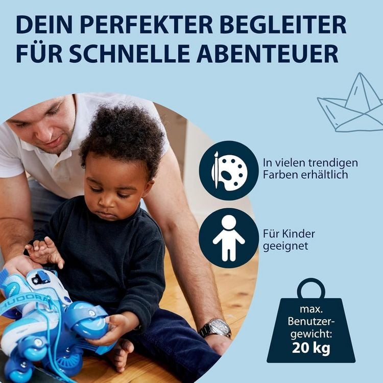 Produktbild: HUDORA 22064 - Rollschuh My First Quad, cyan, Gr. 30-33