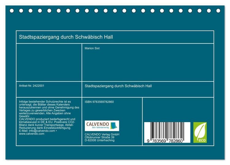 Produktbild: Stadtspaziergang durch Schw&auml;bisch Hall (Tischkalender 2027 DIN A5 quer), CALVENDO Monatskalender