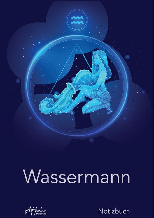 Produktbild: Sternzeichen Wassermann Notizbuch | Designed by Alfred Herler