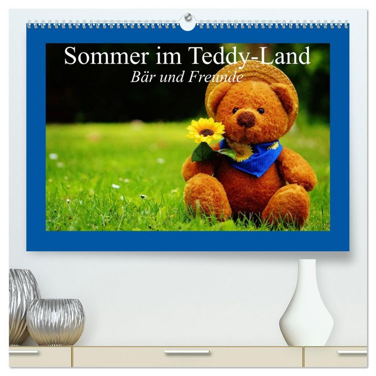 Produktbild: Sommer im Teddy-Land. B&auml;r und Freunde (hochwertiger Premium Wandkalender 2026 DIN A2 quer), Kunstdruck in Hochglanz