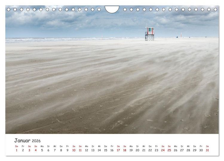 Produktbild: Nordsee, Meer, Strand und Wind (Wandkalender 2026 DIN A4 quer), CALVENDO Monatskalender