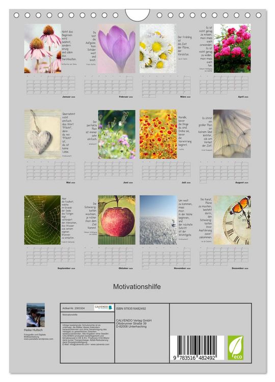 Produktbild: Motivationshilfe (Wandkalender 2026 DIN A4 hoch), CALVENDO Monatskalender