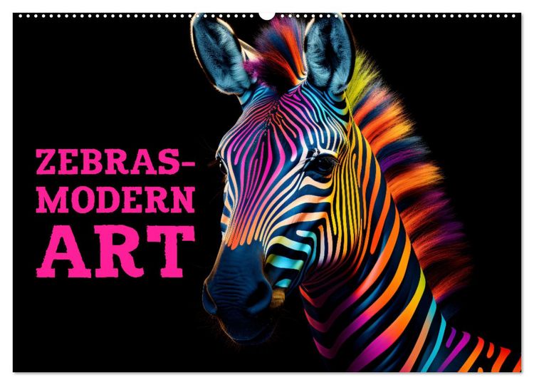 Produktbild: ZEBRAS - Modern Art (Wandkalender 2026 DIN A2 quer), CALVENDO Monatskalender