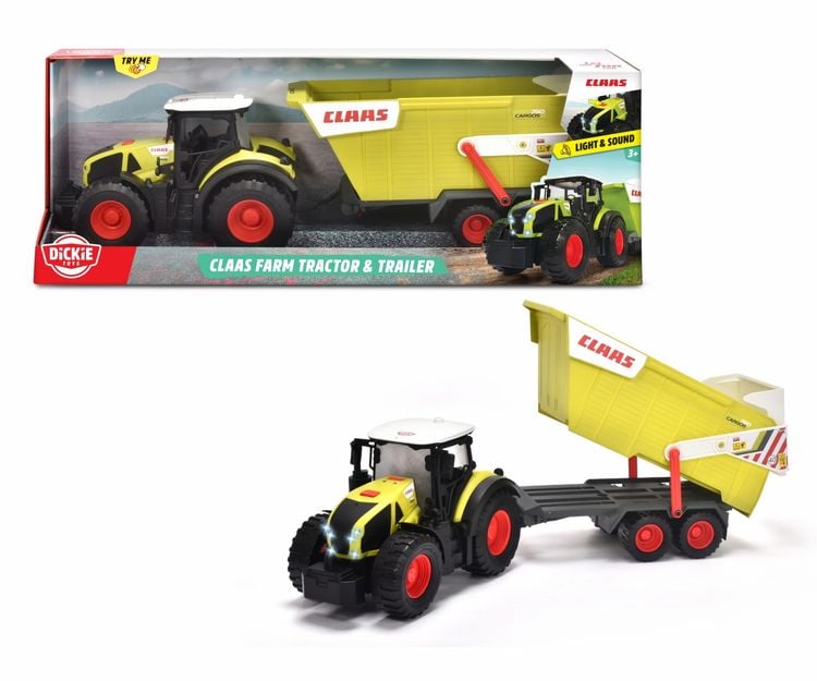 Produktbild: Dickie Toys Claas Farm Tractor & Trailer Fertigmodell Landwirtschafts Modell