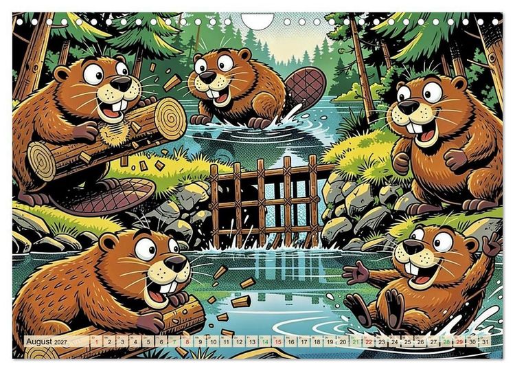 Produktbild: Lustige Biber - Comic (Wandkalender 2027 DIN A4 quer), CALVENDO Monatskalender
