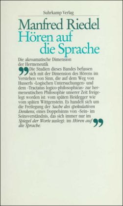 Produktbild: H&ouml;ren auf die Sprache