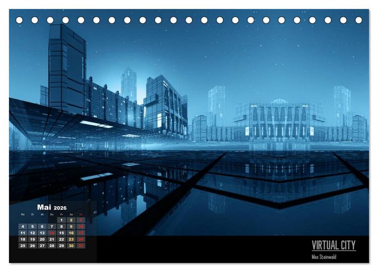 Produktbild: VIRTUAL CITY 2026 CH-Version (Tischkalender 2026 DIN A5 quer), CALVENDO Monatskalender