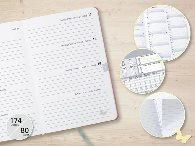 Produktbild: SIGEL J6800 Wochenkalender Jolie 2026, ca. A6, braun, neon-pink