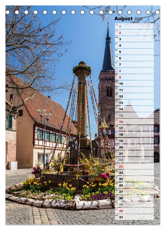 Produktbild: Schwabach Geburtstagskalender (Tischkalender 2026 DIN A5 hoch), CALVENDO Monatskalender