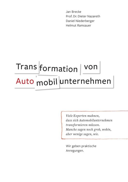 Produktbild: Transformation von Automobilunternehmen