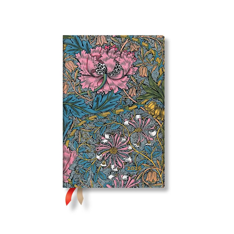 Produktbild: Paperblanks 2026 Morris Pink Honeysuckle William Morris 12-Month Planner Mini Day-At-A-Time Elastic Band 416 Pg 80 GSM
