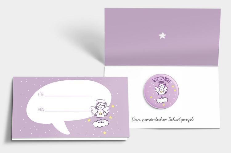 Produktbild: Button: Schutzengel f&uuml;r M&auml;dchen