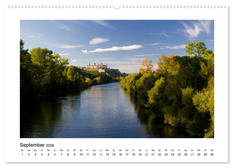 Produktbild: W&uuml;rzburg - Im Lauf der Jahreszeiten (hochwertiger Premium Wandkalender 2026 DIN A2 quer), Kunstdruck in Hochglanz
