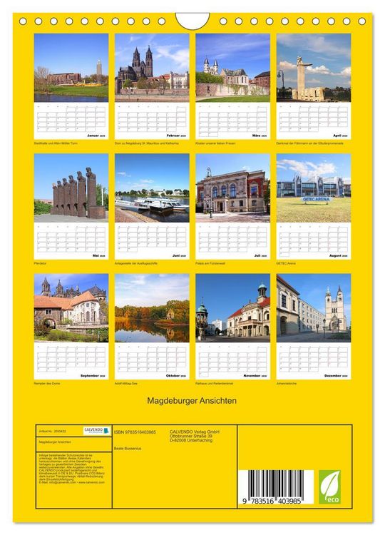 Produktbild: Magdeburger Ansichten (Wandkalender 2026 DIN A4 hoch), CALVENDO Monatskalender