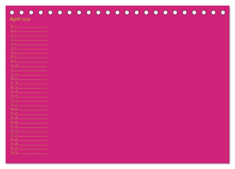 Produktbild: Bastel-Geburtstagskalender pink / Geburtstagskalender (Tischkalender 2026 DIN A5 quer), CALVENDO Monatskalender