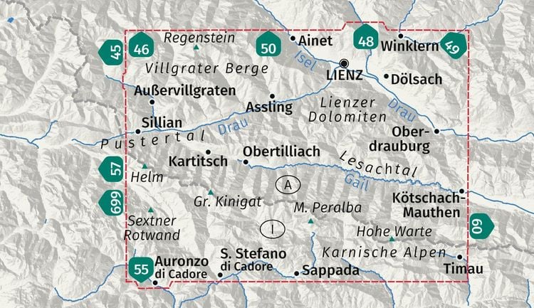 Produktbild: KOMPASS Wanderkarte 47 Lienzer Dolomiten, Lesachtal, Karnischer H&ouml;henweg 1:50.000