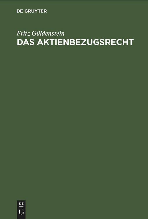 Produktbild: Das Aktienbezugsrecht