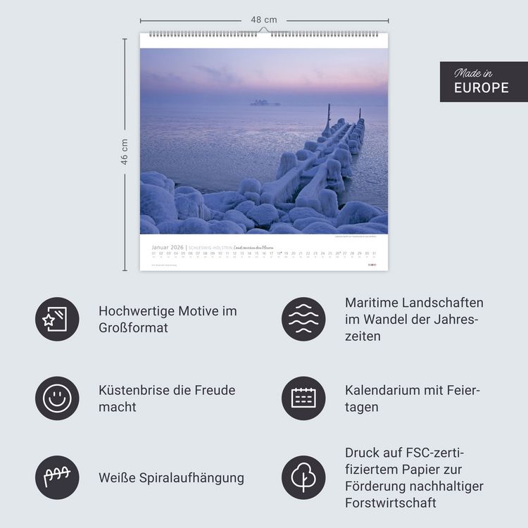 Produktbild: Schleswig-Holstein Edition Kalender 2026 - Land zwischen den Meeren