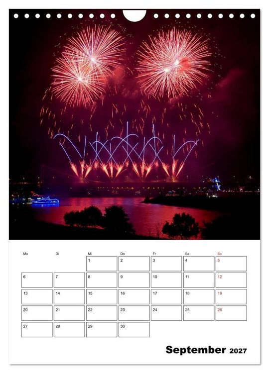 Produktbild: Feuerwerke Terminplaner (Wandkalender 2027 DIN A4 hoch), CALVENDO Monatskalender